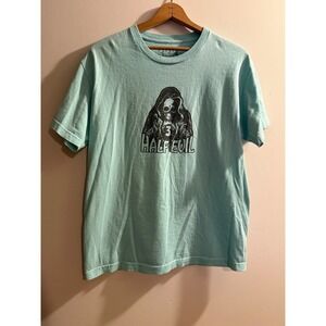 Half Evil 333 Reaper Graphic T-Shirt Mens Large Aqua Blue Streetwear Tee